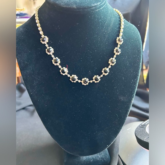 VTG Gorgeous Sparkly clear and black Rhinestone necklace. Unbranded - Picture 1 of 5
